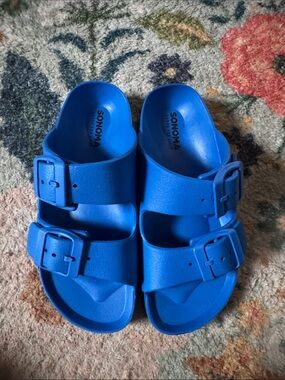 Sonoma Kids Bright Blue Dual Buckle Slide Sandals